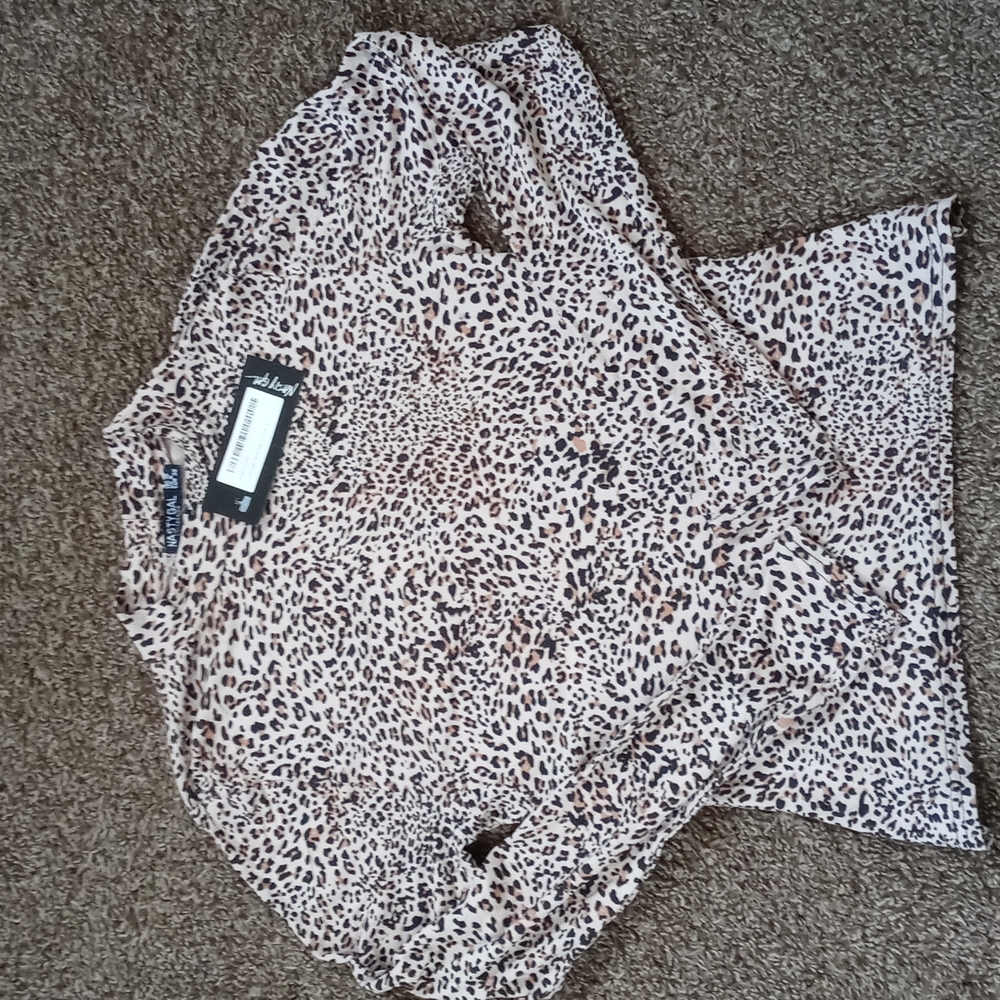 NWT Nasty Gal Animal Print High Neck Tee